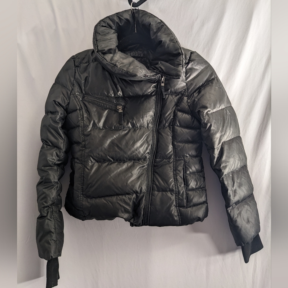 Andrew Marc Shiny Black Puffer Jacket